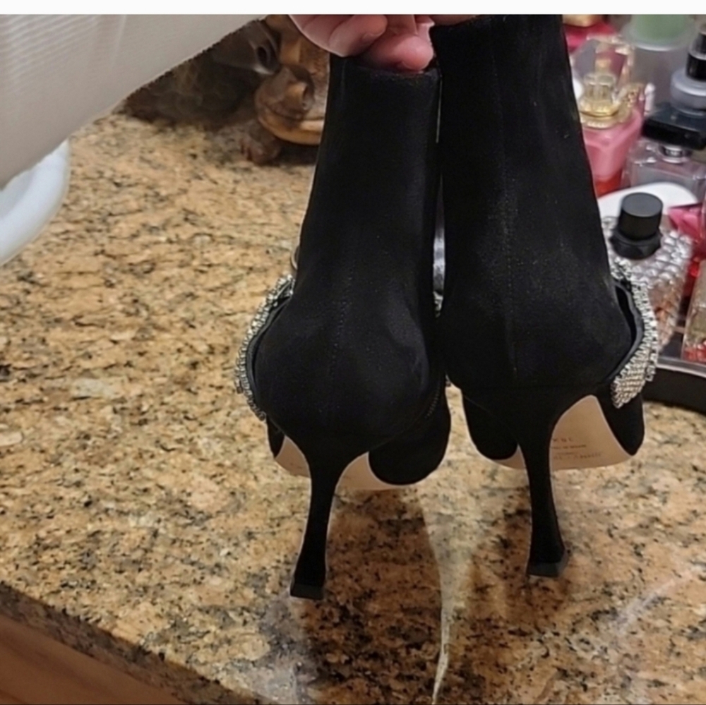 Jimmy choo crystal suede booties size 39,5 - Picture 7 of 8